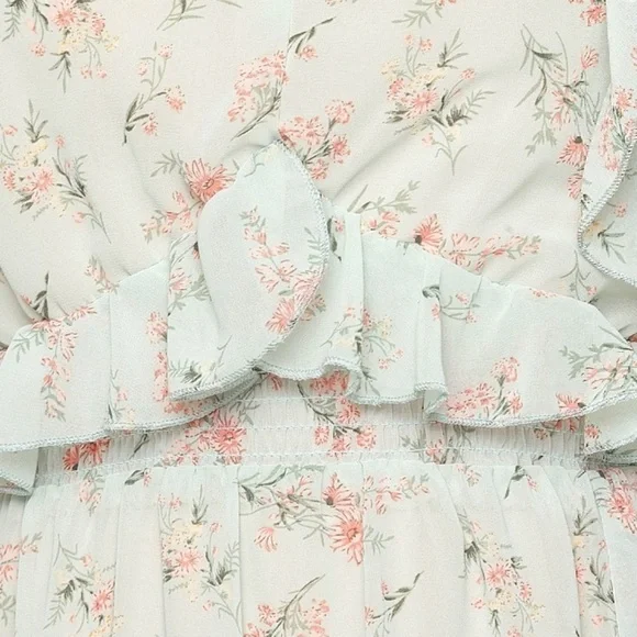 Dex Ruffled-Bodice Tie-Back Floral Dress Size S NWT - Picture 4 of 13